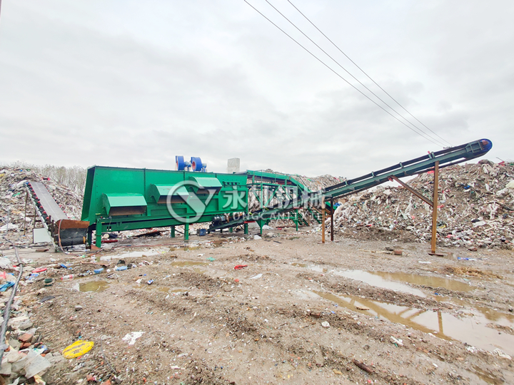 江蘇南通建筑垃圾分選處理現(xiàn)場(chǎng)